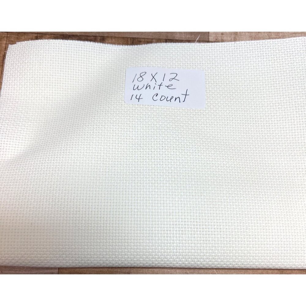14 Count White Aida Cloth Cross Stitch Fabric 18" X 12"